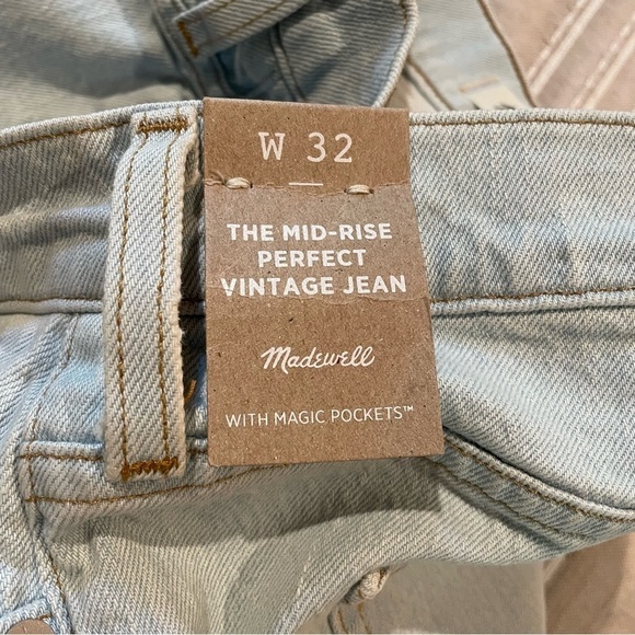 Madewell The Mid Rise Perfect Vintage Jean in Fitzgerald Wash 32 Plus Size NWT - Picture 11 of 16